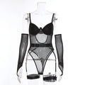 Women's see-through mesh jumpsuit in black, red, lavender, wine red, royal blue, pink, light blue colours