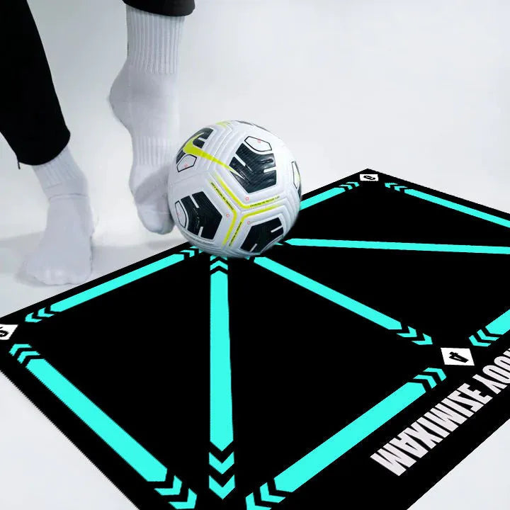 Black rubber football training mat 60cm by 90cm non-slip surface