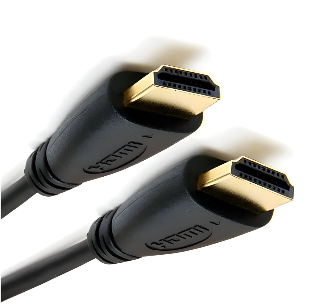 Gold-plated male-male HDMI high-speed cable in multiple lengths for HDTV and gaming consoles.