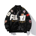American motorcycle baseball uniform in black with removable hood and side pockets