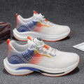 Men's low-top mesh sneakers in black and blue colourway with rubber sole.