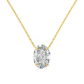 S925 sterling silver necklace with geometric oval ice flower pendant in platinum or gold plating