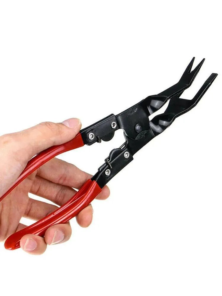Blue steel car disassembly pliers for door panel and interior bracket removal measuring 235mm