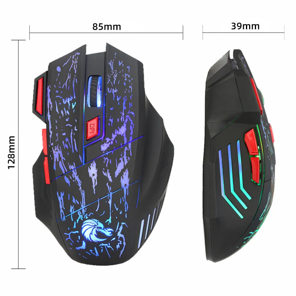 Water crack RGB wired gaming mouse with colour-changing luminous lighting and ergonomic design
