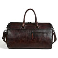 Handmade brown retro leather tote bag with top layer cowhide and large capacity.