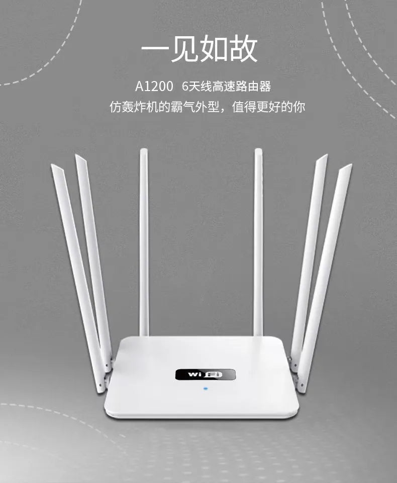 Black and white dual-band Wi-Fi router with multiple antennas for through-wall home coverage.