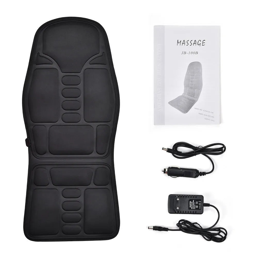 Black electric cervical massager with wireless remote control in OPP bag packaging