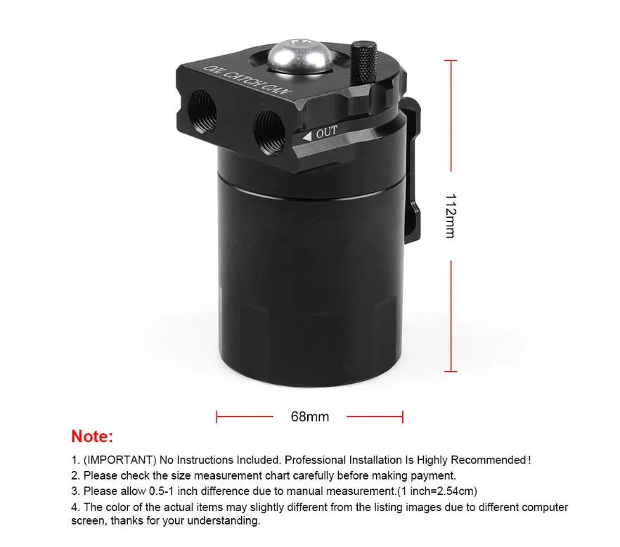 Aluminium alloy oil separator catch can for Ford Expedition in black, blue, red, or silver