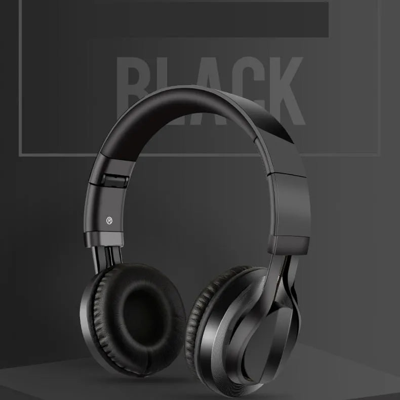 Wired over-ear headphones with microphone and 3.5mm plug in black colour variant.