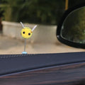 Yellow and black fur ball bee car decoration measuring 3x3 cm