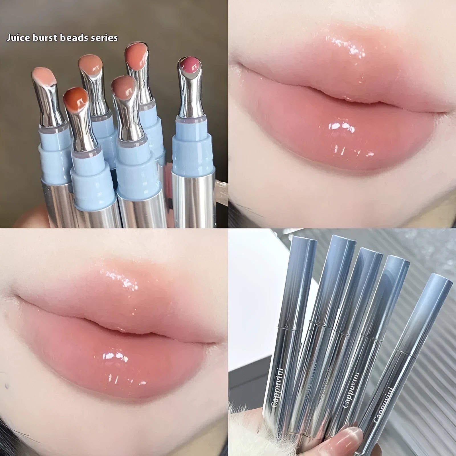 Mirror water light lipstick in slim 12.9cm case with six translucent ice shade options
