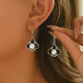 Retro fashion creative women's earrings with silver electroplated finish