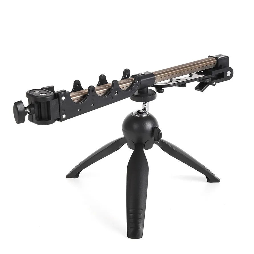 Aluminium alloy ice fishing rod holder bracket in a portable tripod design.