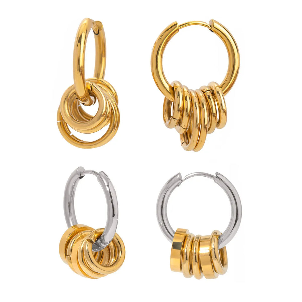 Stainless steel electroplated earrings in contemporary ins style design