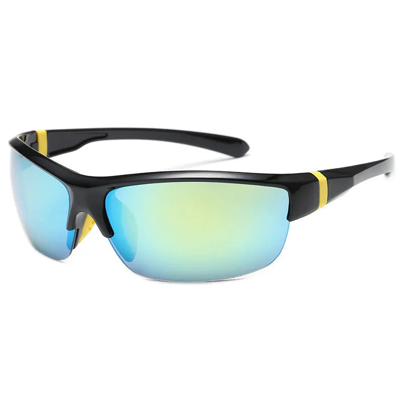 Men's windproof semi-frameless sports sunglasses for cycling in multiple colour options