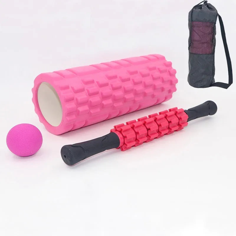 33cm black foam roller with six gear massage bars for health massage