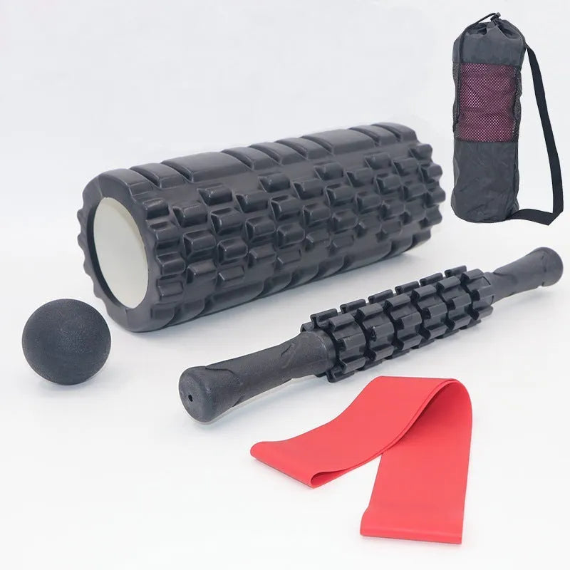 33cm black foam roller with six gear massage bars for health massage