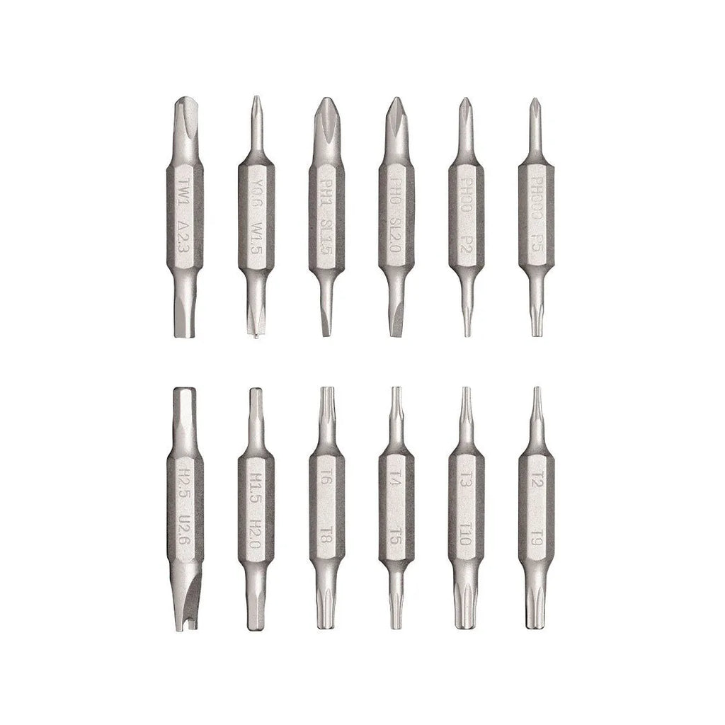 24-in-1 repair screwdriver set with aluminium body and magnetic bit storage for electronic device repair