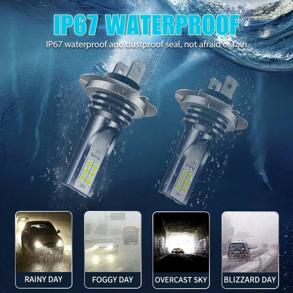 Universal H7 9005 LED car headlight fog lamp bulb with aluminium housing