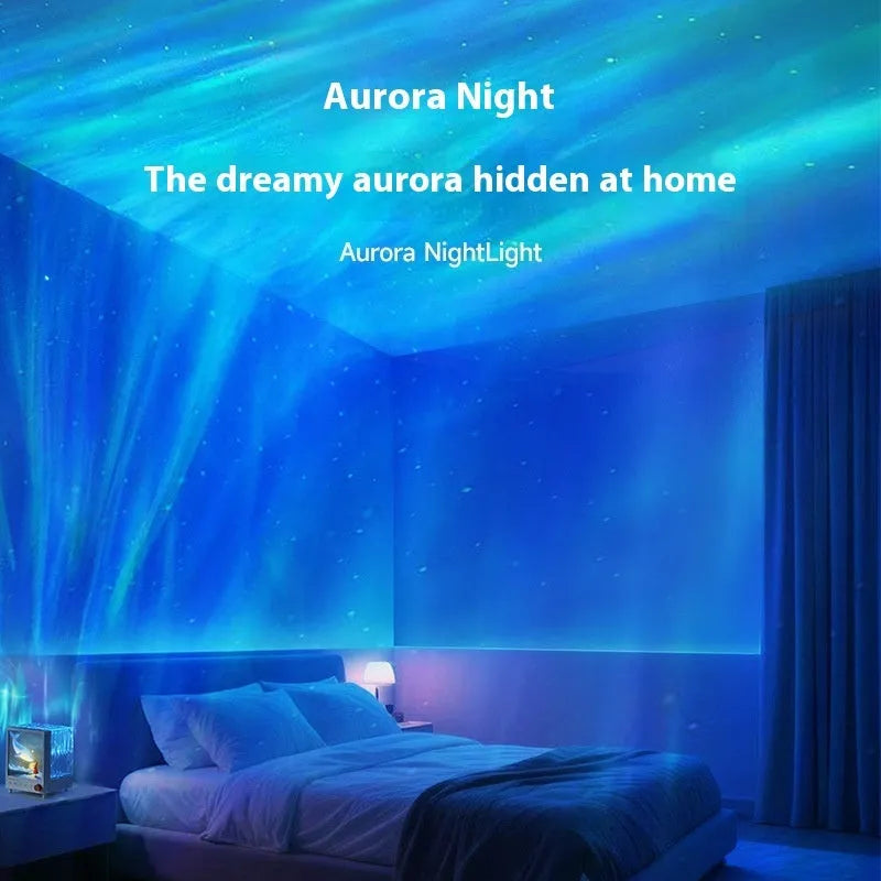 Aurora Treasure Box Star Sea Whale atmosphere projection lamp showing compact design and light effect.