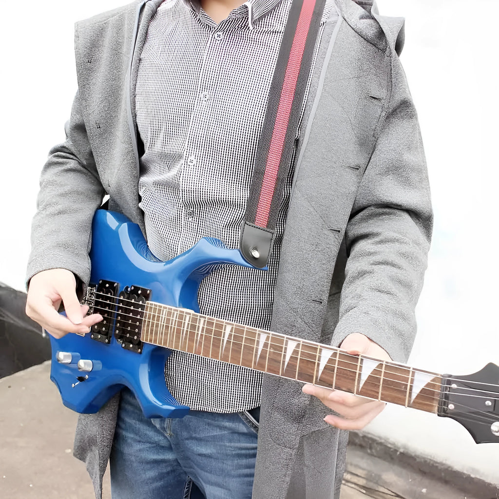 Woven crossbody musical instrument strap for guitars basses ukuleles in multiple colour options