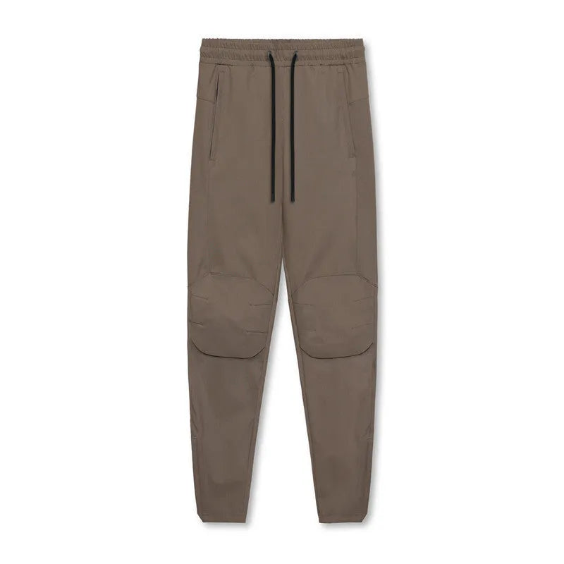 Men's ankle-tied loose casual fitness trousers in quick-drying polyester blend fabric