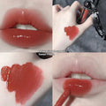 Glacier Lava Lip Lacquer set showing seven sheer glossy shades with built-in mirror