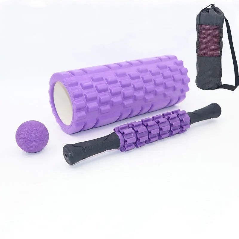 33cm black foam roller with six gear massage bars for health massage
