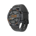 MG02 smart watch in black, khaki, or silver orange on wrist showing health stats.