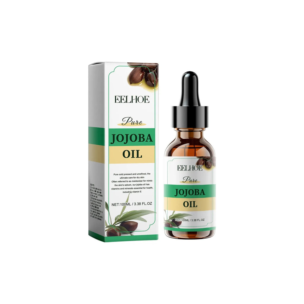 100ml organic jojoba oil in glass bottle with glycerin and vitamin E for facial skincare