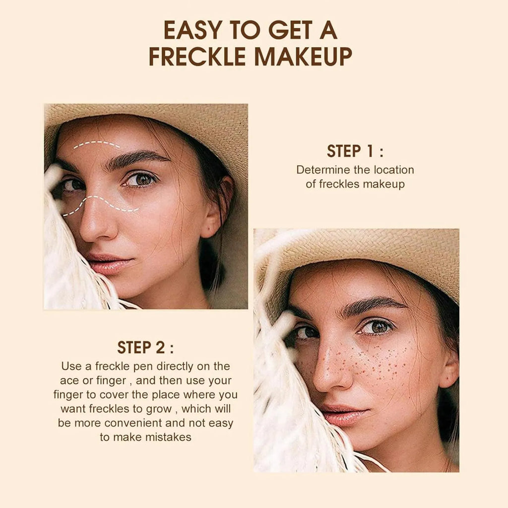 Dark brown freckle pen with precision tip for creating natural-looking waterproof freckles on face and body