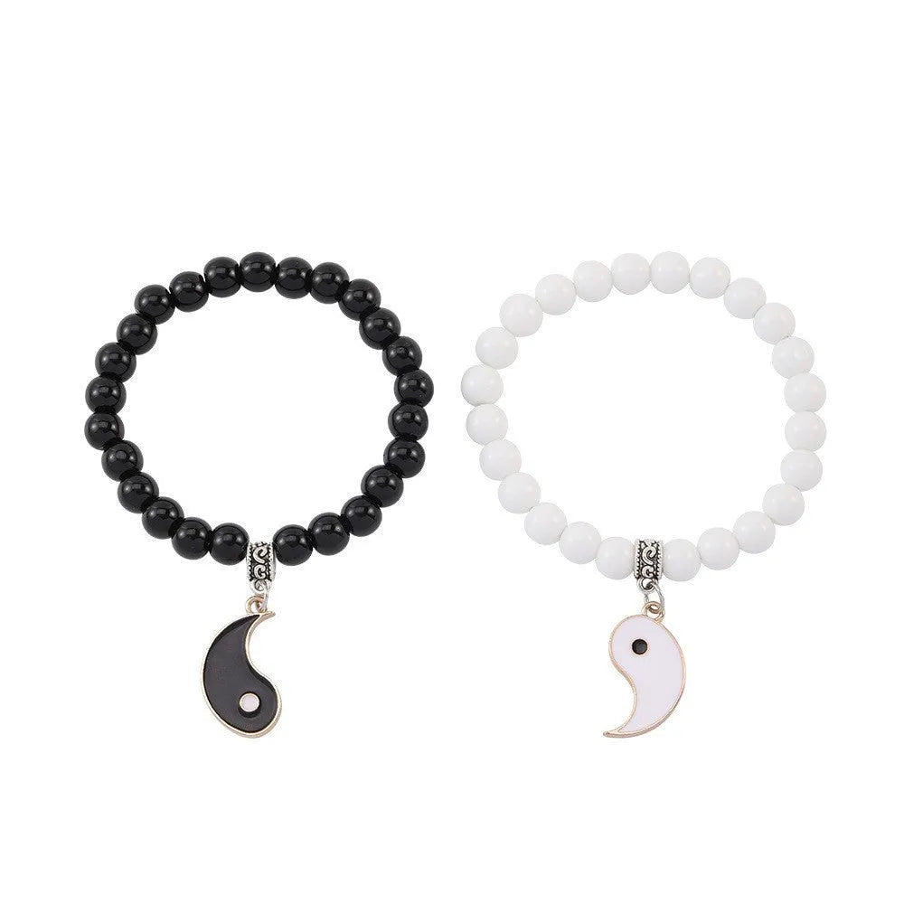 Geometric eight-diagram alloy bracelet with electroplated finish in multiple colour options