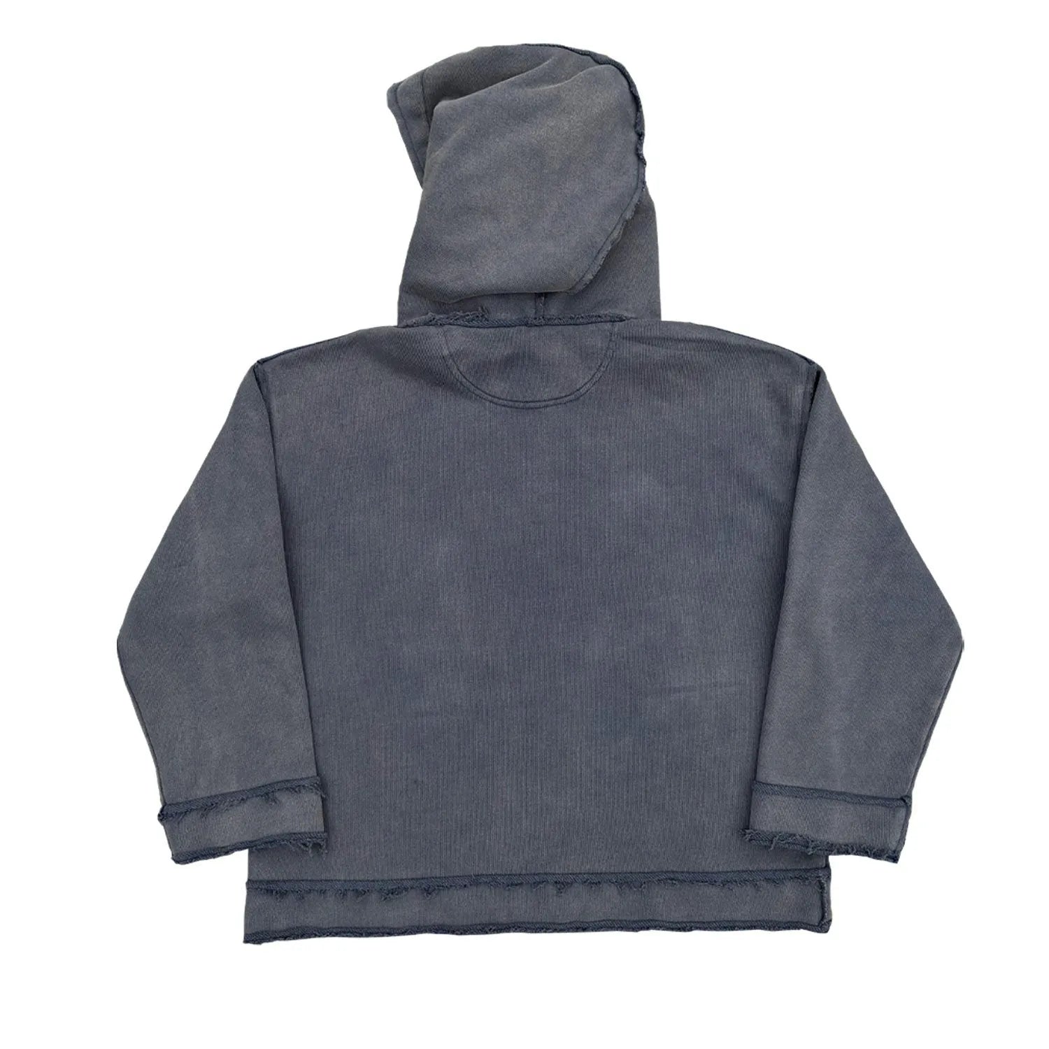 Reverse dark blue hooded sweatshirt with The Sun Also Rises back print in Asian sizing