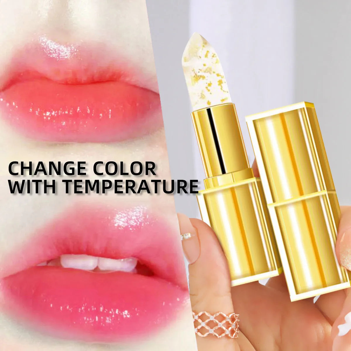 Anti-smudge gilding warm colour-changing lipstick in 3.5g single stick packaging