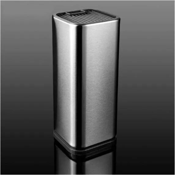 Black and white kitchen tool holder with detachable bottom and stainless steel storage bucket