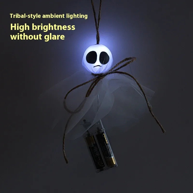 Halloween LED lighting chain with 20 ghost-shaped lights powered by battery box