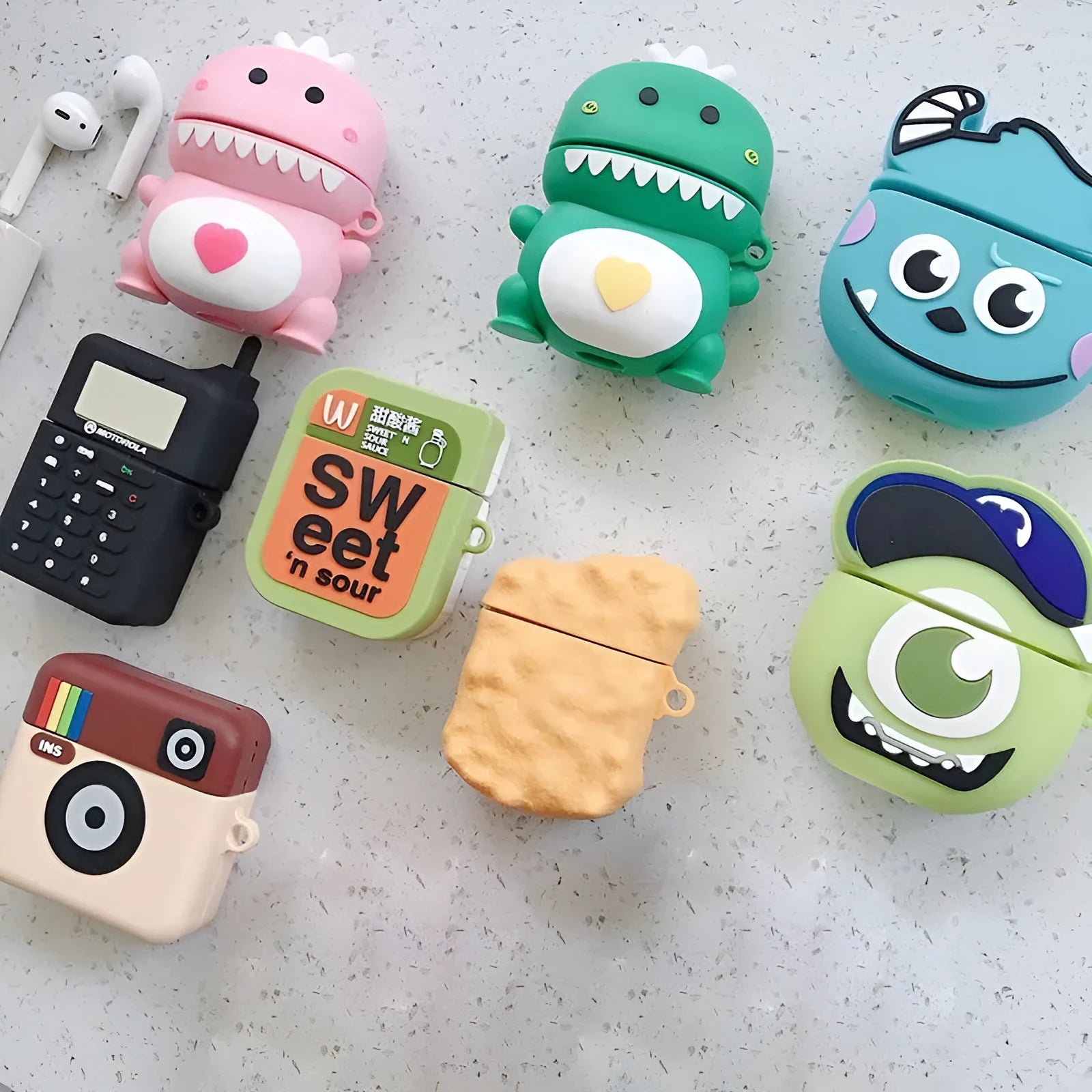 Cartoon animal silicone case for AirPods 1/2 generation in multiple colour options