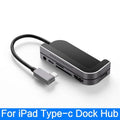 Silver aluminium grey USB-C docking station for iPad Pro with HDMI and USB ports