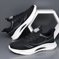 Men's low-top casual shoes in gray green with woven mesh upper and rubber platform sole.