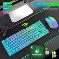 T3 wireless charging keyboard and mouse set with backlight in black, white or rainbow colours