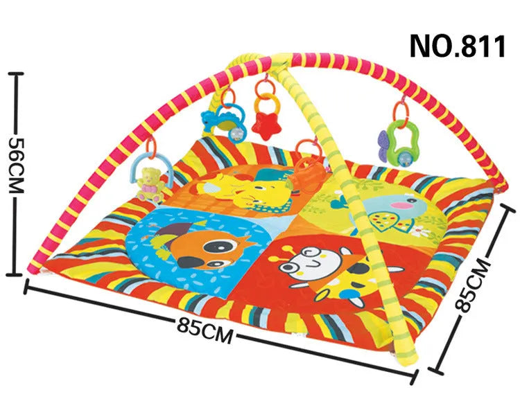 Velvet baby crawling carpet with animal designs for infant play and motor skill development