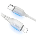 White 240cm USB-C to Lightning charging cable for iPhone and iPad fast charging