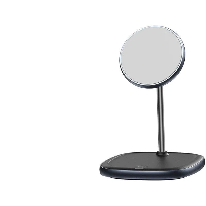 Swan magnetic desktop wireless charger for iPhone 12 in black or white colour