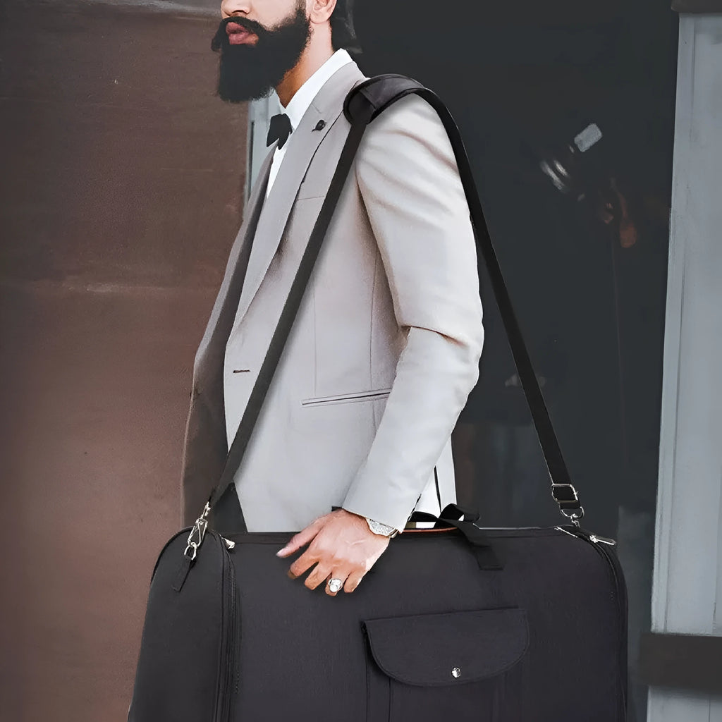 Oxford cloth folding duffel bag in dark blue with 36-55L capacity for travel and workouts