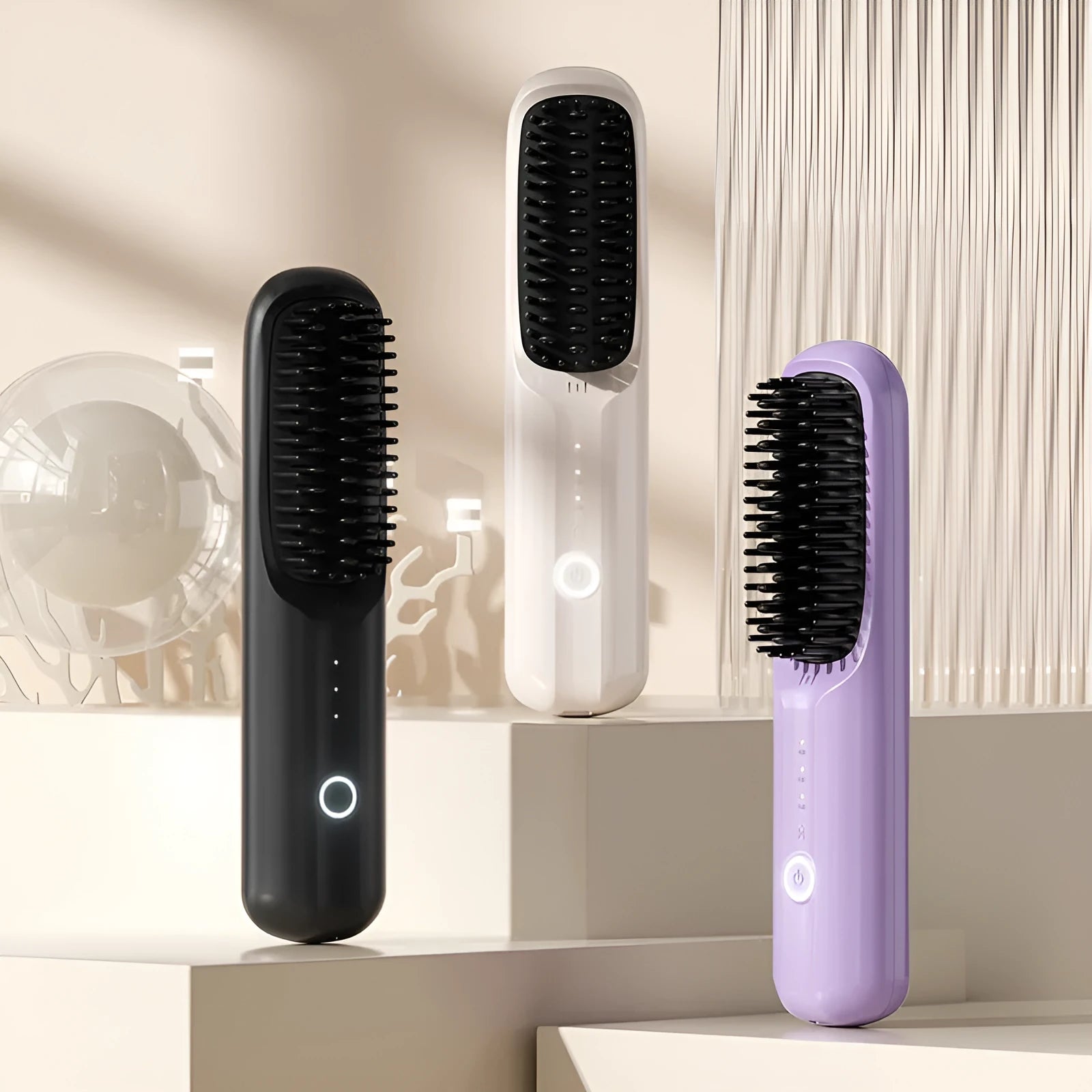 Wireless anion straightening comb in choice of four colours with Type-C charging port