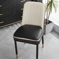 Orange leather horseshoe-shaped seat cushion with non-slip base, shown on a wooden chair.