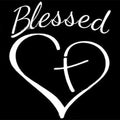 Faith Hope Love lettering with a heart symbol on a black decorative sticker measuring 14 by 11.5 centimetres.