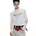 Black slim fit men's shirt with ice-feeling mesh panels and long sleeves on a white background.
