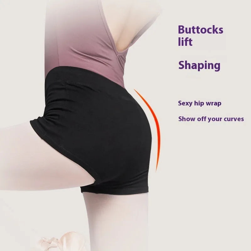 Black cotton dance pants for women's ballet practice and fitness exercise