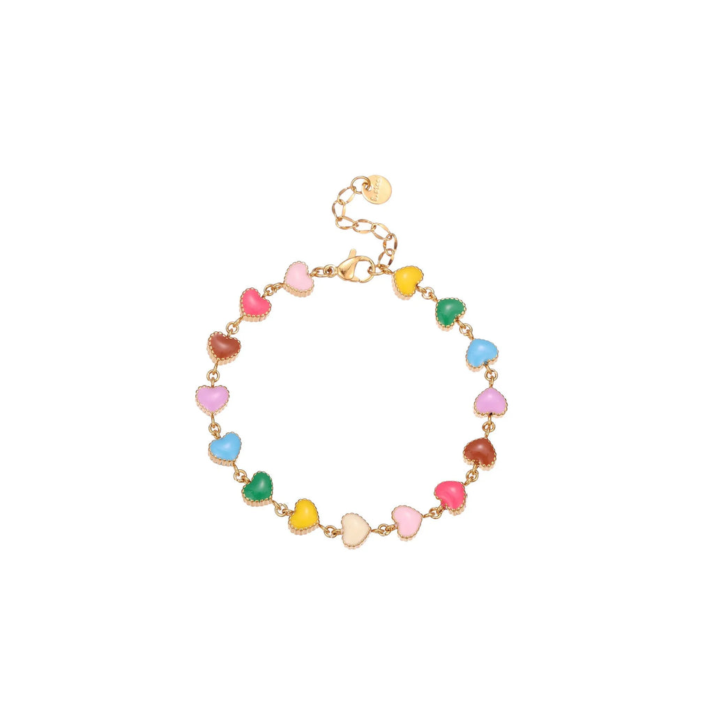 Heart-shaped stainless steel bracelet with 18K gold electroplating in women's jewellery
